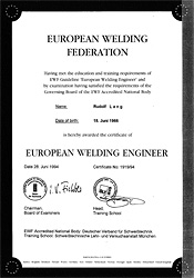 European Welding Engineer European Welding Federation